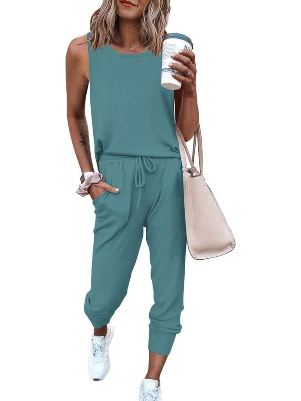 Women's Two Piece Outfit Sets Casual Summer Sleeveless Matching Lounge Wear Spri